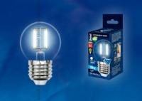 Лампа светодиодная LED 6вт 200-250В шар прозрачное 500Лм Е27 4000К Uniel Sky филамент - UL-00001370