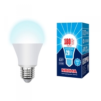 Лампа светодиодная LED-A65-20W/NW/E27/FR/NR Форма A, матовая. Серия Norma. Белый свет (4000K). Картон. ТМ Volpe Uniel UL-00004029