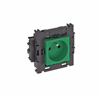Розетка одинарная 0° Modul45connect франц. стандарт, 250 В, 16A (зеленый) (STD-F0C8 MZGN1) | 6120606 OBO Bettermann