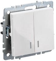 Выключатель 2-кл. СП BRITE ВС10-2-1-БрБ 10А с инд. бел. IEK BR-V20-1-10-K01 (ИЭК)