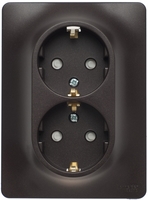Розетка 2-м Glossa 16А защ. шторки с заземл. в сборе шоколад SchE GSL000826 Schneider Electric