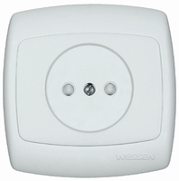 Розетка 1-м СП Рондо 10А IP20 защ. шторки без заземл. бел. SchE RS10-122-BI Schneider Electric