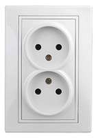 Розетка 2-м СП Plano 1Э-204-01 16А IP20 250В 2х2P Schuko без лапок бел. Intro Б0042441 ЭРА (Энергия света)