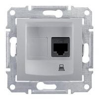 Розетка компьютерная 1-м СП Sedna RJ45 кат.5E UTP неэкранир. механизм алюм. SchE SDN4300160 Schneider Electric