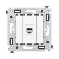 Компьютерная розетка RJ-45 без шторки в стену, кат.5е одинарная, "Avanti", "Белое облако" | 4400663 DKC (ДКС)