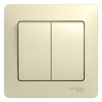 Выключатель 2-кл. СП Glossa 10А IP20 (сх. 5) 10AX в сборе беж. SchE GSL000252 Schneider Electric
