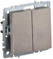 Выключатель проходной 2-кл. СП BRITE ВС10-2-6-БрШ 10А шампань IEK BR-V22-0-10-K37 (ИЭК)