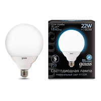 Лампа светодиодная LED 22 Вт 1900 Лм 4100К белая Е27 G125 Black Gauss - 105102222