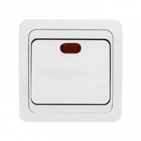 Выключатель 1-кл. СП Лондон 10А IP20 с индикатором бел. EKF EEV10-121-10