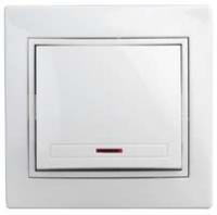Выключатель 1-кл. СП Plano 10А IP20 1-102-01 250В с подсветкой бел. Intro Б0027597 ЭРА (Энергия света)