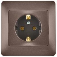 Розетка 1-м СП 1мод. Glossa 16А IP20 с заземл. в сборе шоколад SchE GSL000842 Schneider Electric
