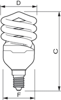 Лампа энергосберегающая КЛЛ Tornado T2 8y 12W WW E14 220-240V | 929689381502 PHILIPS 871829166286000
