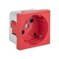 Розетка 45х45 PRO, с заземлением, красная , 45 град | E6MR16-028-70-45 EKF