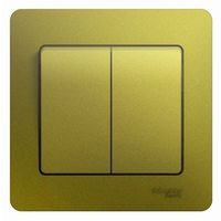 Выключатель 2-кл. СП Glossa 10А IP20 (сх. 5) 10AX в сборе фисташк. SchE GSL001052 Schneider Electric