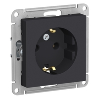 Механизм розетки 1-м СП ATLAS DESIGN с заземл. 16А карбон SchE ATN001043 Schneider Electric