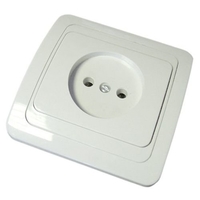 Розетка 1-м СП Mimoza 10А IP20 без заземл. защ. шторки бел./бел. Makel 12052