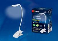 Светильник настольный TLD-533 White/LED/250Lm/5500K/Dimmer "прищепка" 3W акк 5V/1200mA сенсор Белый | UL-00001494 Uniel