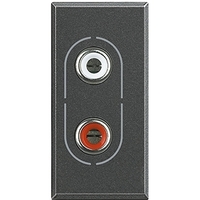 Аудиоразъем RCAх2 "Тюльпан" Axolute антрацит Leg BTC HS4281 Legrand