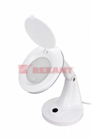 Лупа настольная малая 3Х+доп. 12Х с подсветкой 60 LED бел. REXANT 31-0243