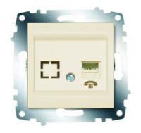 Механизм розетки телефонной 1-м Cosmo RJ11 + гнездо крем. ABB 619-010300-221