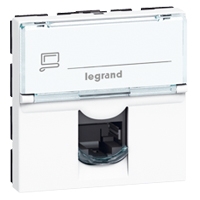 Механизм розетки компьютерной СП 2мод. Mosaic RJ45 кат.6 UTP 90град. верт. Leg 076591 Legrand