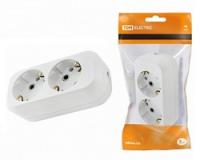 Колодка розеточная 2 гнезда 2П+З 16А 250В белая | SQ1806-0015 TDM ELECTRIC
