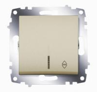 Механизм переключателя 1-кл. СП Cosmo 10А IP20 (сх. 6) с подсветкой титаниум ABB 619-011400-210