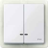 Клавиша 2-м Merten с окошком для свет. инд. IP44 активно бел. SchE MTN3424-0325 Schneider Electric