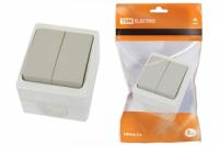 Выключатель двухклавишный открытой установки IP54 10А ''Вуокса'' - SQ1803-0002 TDM ELECTRIC