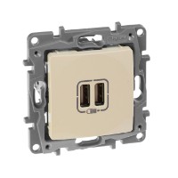 Механизм розетки USB 1-м СП Etika 2мод. 240В/5В 2400мА сл. кость Leg 672394 Legrand