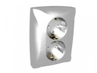 Розетка 2-м СП Дуэт 16А защ. шторки с заземл. серебро SchE WDE000326 Schneider Electric