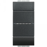 Кнопка Axial с автоматическими клеммами 1 модуль антрацит LivingLight Legrand L4055A