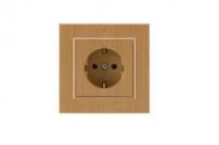 Розетка 1-м СП Karea 16А IP20 с/з сосна Makel 56105028