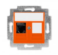 Розетка информационная Levit RJ45 кат. 6 и заглушка оранж. ABB 2CHH296117A6066