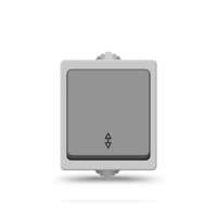 Выключатель Аллегро 1 клавиша проходной IP54 серый Universal 1276