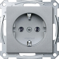 Механизм розетки СП Merten без защ. шторок с заземл. алюм. SchE MTN2301-0460 Schneider Electric