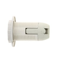 Патрон пластиковый E14 с кольцом белый EKF - LHP-E14-r