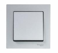 Выключатель одноклавишный ATLASDESIGN схема 1 10АХ в сборе алюминий - ATN000312 Schneider Electric