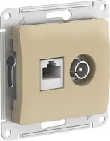 Механизм розетки компьютерной + ТВ 2-м GLOSSA RJ45 кат. 5Е титан SchE GSL000489 Schneider Electric