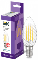 Лампа светодиодная филаментная 360° 5Вт CT35 свеча витая 4000К E27 230В IEK LLF-CT35-5-230-40-E27-CL (ИЭК)