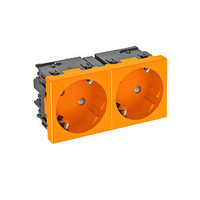Розетка силовая 33° двойная 2х2К+З Modul45connect, со шторками, 16А 250В оранжевая | 6120485 OBO Bettermann