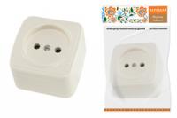 Розетка 2П открытой установки IP20 10А, сл. кость "Дача" Народная | SQ1824-0020 TDM ELECTRIC