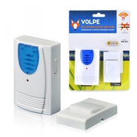 Звонок беспроводной ТМ Volpe UDB-Q023 W-R1T1-16S-30M-WH 16 мелодий. Световая индикация. Радиус действия 30 метров. Блистерная упаковка. Цвет-белый Uniel 11016