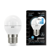Лампа светодиодная Black Globe 7Вт шар 4100К нейтр. бел. E27 step dimmable диммир. GAUSS 105102207-S