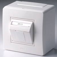 Коробка PDD-N60 в сборе с 1 розеткой BRAVA RJ45 кат.5е (телефон/компьютер) бел. DKC 10665 (ДКС)