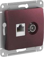 Механизм розетки компьютерной + ТВ 2-м GLOSSA RJ45 кат. 5Е баклажан. SchE GSL001189 Schneider Electric