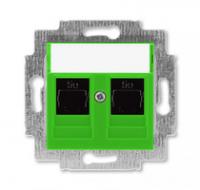 Розетка информационная Levit двойная 2хRJ45 кат. 5e зел. ABB 2CHH295118A6067