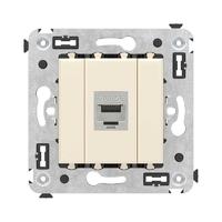 Компьютерная розетка RJ-45 без шторки в стену, кат.5e одинарная экранированная, "Avanti", "Ванильная дымка" | 4405763 DKC (ДКС)
