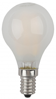 Лампа светодиодная филаментная F-LED P45-5W-840-E14 frost (филамент, шар мат., 5Вт, нейтр, E14 (10/100/3000) ЭРА - Б0027930 (Энергия света)