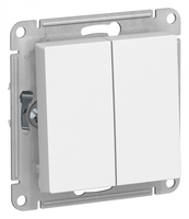 Переключатель двухклавишный ATLASDESIGN схема 6 10АХ механизм белый - ATN000165 Schneider Electric